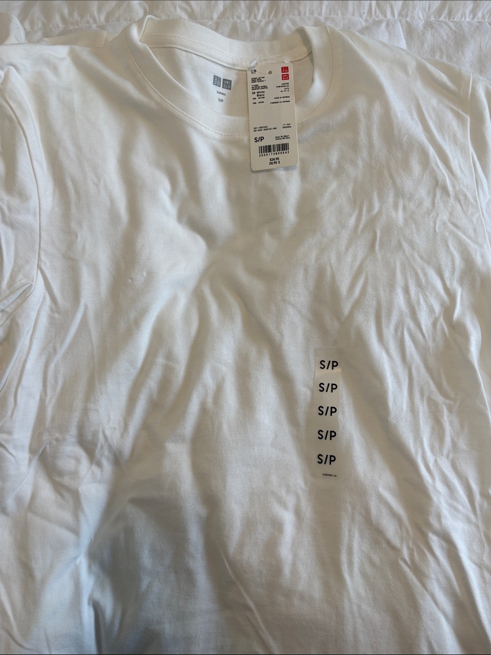 Uniqlo Men’s Short Sleeve Crew Neck Tee - White, Small
